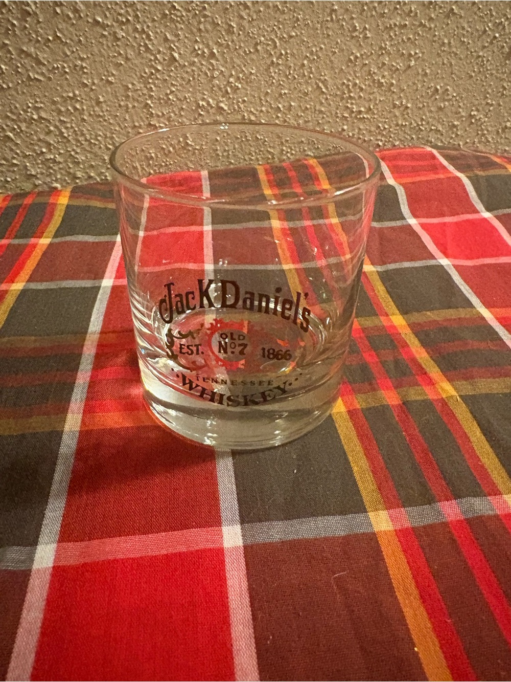 Jack Daniels Clear Rocks Glass with Black Logo